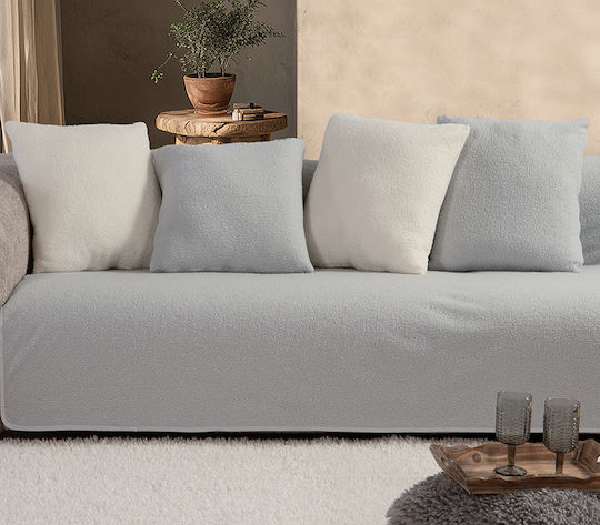 Nef-Nef Homeware Ριχτάρι Διθέσιου Καναπέ Γούνινο 180x250εκ. Silver