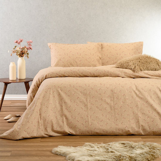 Melinen Duvet Cover Set Cotton Single with Pillowcase 165x245 Fay Beige