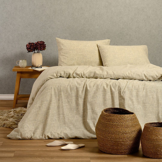 Melinen Duvet Cover Set Cotton Single with Pillowcase 165x245 Farrel Grey