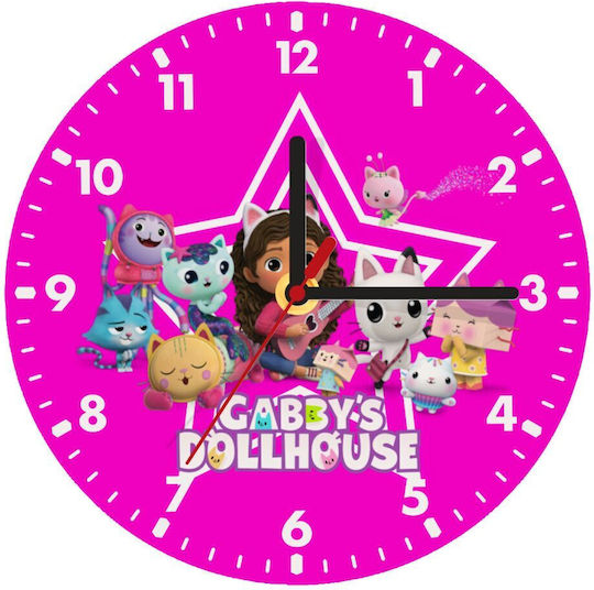 Koupakoupa Детски стенен часовник Gabby Dollhouse (куклената къща на Габи) Дърво 20εκ.