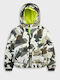 Army Kids Quilted Short Coat with Hood in Camouflage