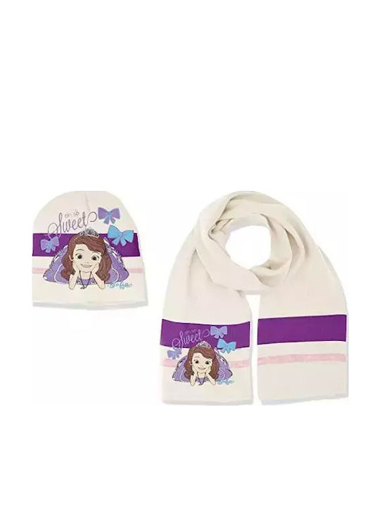 Sofia The First Kinder Mütze Set Gestrickt Weiß