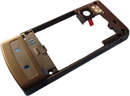 Nokia 6500 Mittabdeckung + Kameralinse Schwarz Braun
