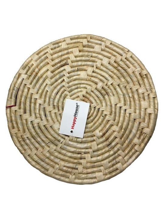 Happy House Platzdeckchen Rund Korbweide Beige 30cm 1Stück