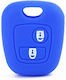 Silicone Car Key Cover Citroen Peugeot Toyota 2 Buttons Blue