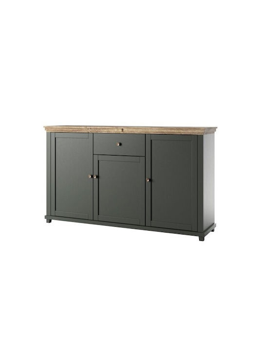 Sideboard Tolnue 106 made of Wood & Metal with Drawers Dark Green 160x42x93cm