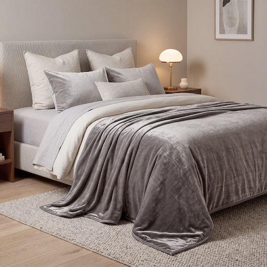 Beauty Home Art 11600 Decke Fleece Übergröße 220x240cm Grau