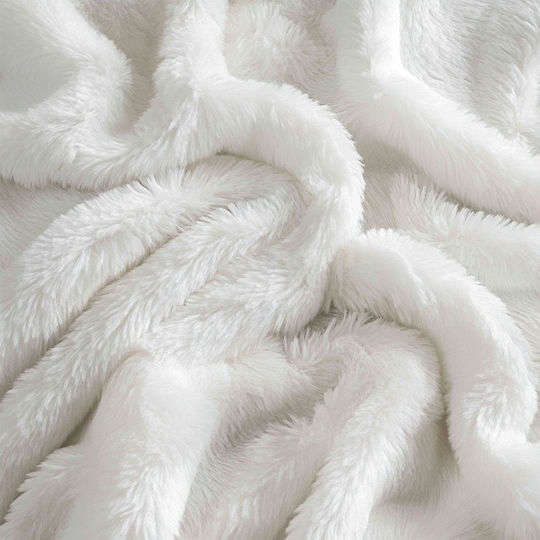 Ankor Fluffy Κουβέρτα Fleece Μονή 150x200εκ. Λευκή
