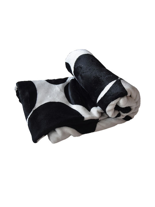 TnS Super Soft Κουβέρτα Fleece Διπλή 200x220εκ. Ασπρόμαυρο