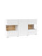 Revmiru 102 Wall Living Room Display Cabinet made of Particleboard with Glass White, Wotan Oak 120x35x62cm
