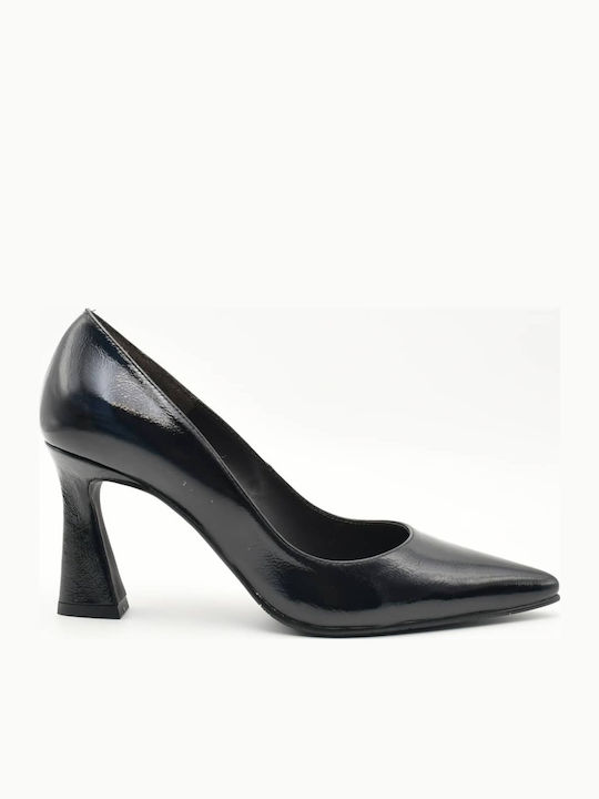 Leather Stiletto Black High Heels