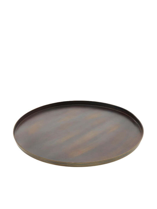 Atmosphera Metallic Round Decorative Tray 45x45x2cm