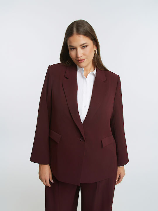 Mat Fashion Γυναικείο Σακάκι Μπορντό