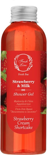 Fresh Line Strawberry & Milk Αφρόλουτρο σε Gel με Γλυκερίνη Ενυδατικό 200ml