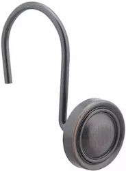Set Decorative Hooks Shower Curtains Jup 5313230 Classic Button Shape Metal Bronze 12 Pieces Set Decorative Hooks Shower Curtains Jup 5313230 Classic Button Shape Metal Bronze 12 Pieces