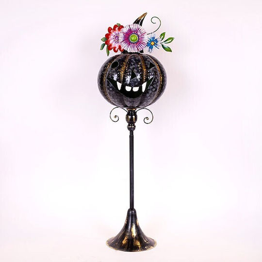 Metallischer Stand Kürbis Halloween 85cm