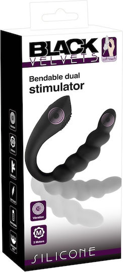You2Toys Bendable Διπλός Δονητής με Απομακρυσμένο Έλεγχο 26cm Μαύρος