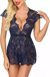 Avidlove Women's Sexy Lingerie Set 3465104/6975501 8865-29 2 Pieces Lace Nightdress Thong Blue S