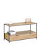 Rectangular Central Coffee Table Wexley Wooden with Drawers Oak/Black L100xW40xH50cm