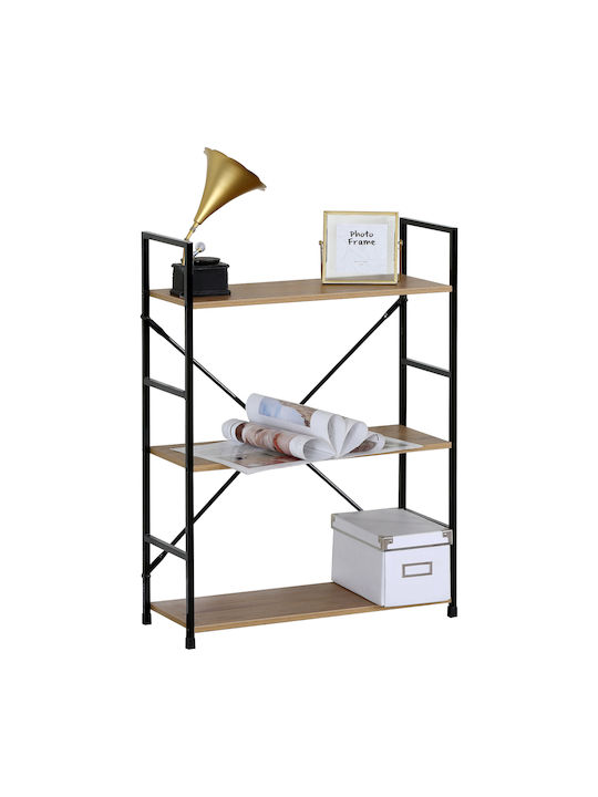 Βιβλιοθήκη Darrow Δρυς/μαύρο 58.6x23.5x80εκ.