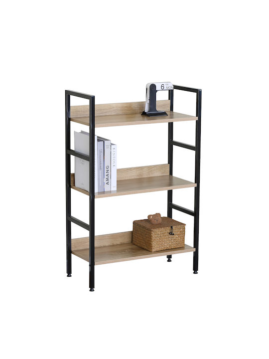 Bookcase Marwood Oak/Black 60x27.6x93cm