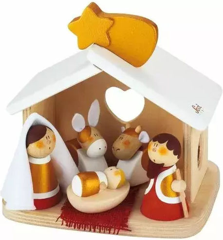 Trudi Коледна Декорация Trudi 81924 4819247 1-32 Рождественска Сцена 7 Бройки Дървена 3+ 18 X 18 См
