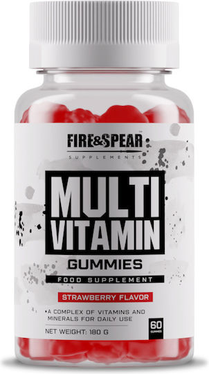 Fire & Spear Multivitamin Gummies Πολυβιταμίνη για Ενίσχυση του Ανοσοποιητικού & την Υγεία των Οστών Φράουλα 60 ζελεδάκια