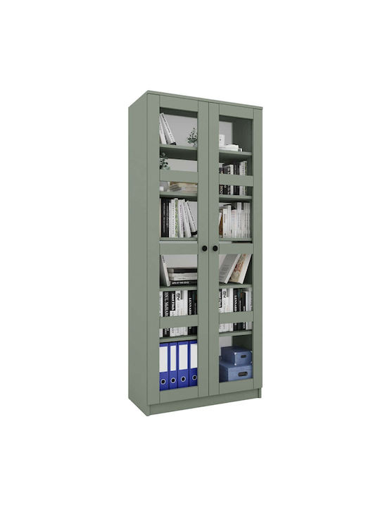 Office Storage Cabinet Lucas Glass Green 80x37x...