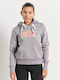 Damen Sweatshirt Kapuzen Gray