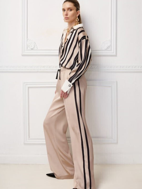 Women's Fabric Trousers Gold