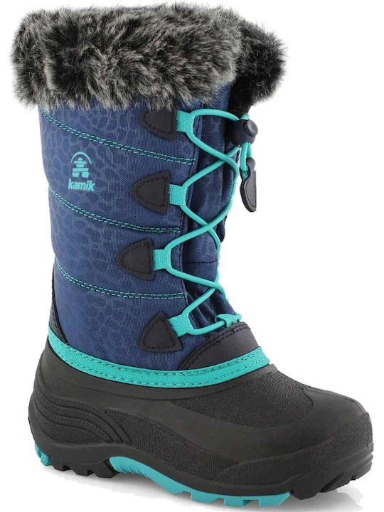 Kids Boots with Laces Navy Blue