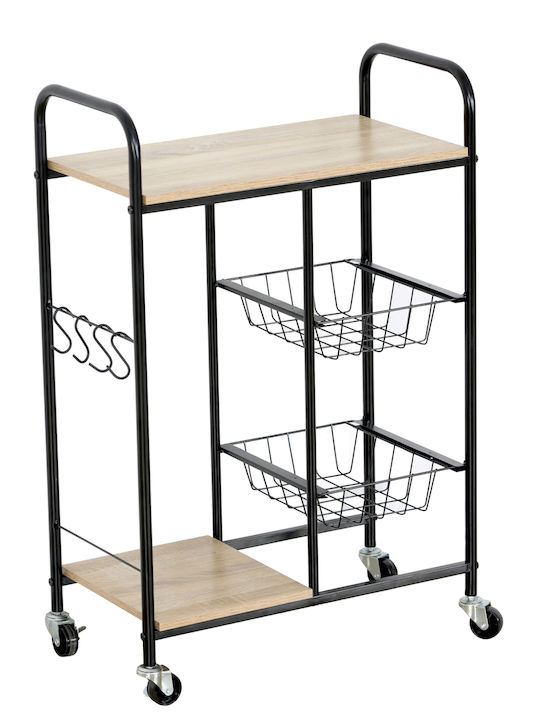 ArteLibre Hartwell Metallic Kitchen Rack 4 Tiers Black 57x30x85cm