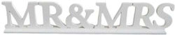 Ταμπελα Ξυλινη Mr & Mrs 58x12cm Λευκη