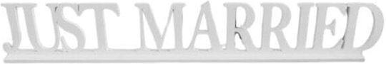 Ταμπελα Ξυλινη Just Married 70x11cm Λευκη