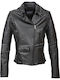 Δερμάτινο Γυναικείο Biker Jacket Μαύρο