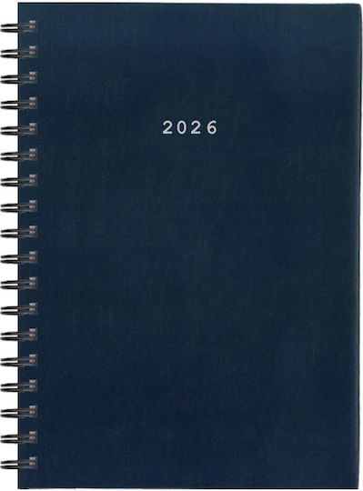Next Ημερολόγιο 2026 Basic Xl Ημερήσιο Σπιράλ Μπλε 21x29εκ Δυνατότητα Εκτύπωσης