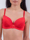 Balconette Red. Сутиен с лека подложка & с Банели