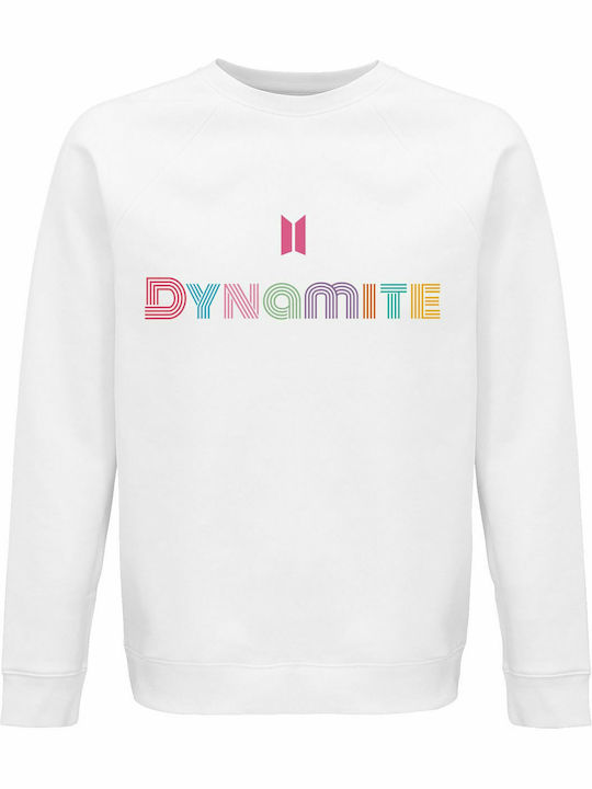 Суитшърт Унисекс Органичен "dynamite Bts Kpop" Бял