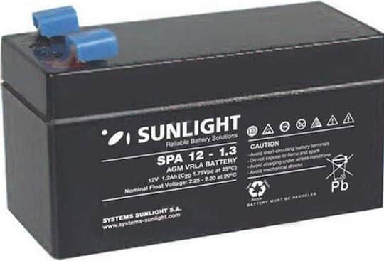 SunLight Vrla UPS Battery with Capacity 1.3Ah and Voltage 12V 1pcs