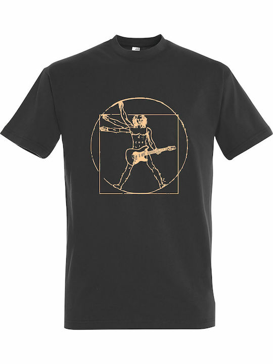 T-shirt Unisex "leonardo Da Vinci Rock Man" Dar...
