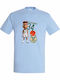 Kids' T-shirt Sky Blue Giannis Antetokounmpo Cartoon Basketball Player, Milwaukee Bucks, Nba
