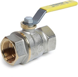 Giacomini Comutator Barel R730gax005 1” Cu Fir Interna Galben Oțel Comutator Gaz Periculos Nichelat din alamă
