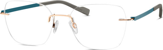 Damen Metallisches Brillengestell aus Titanium Blau ES823017-20