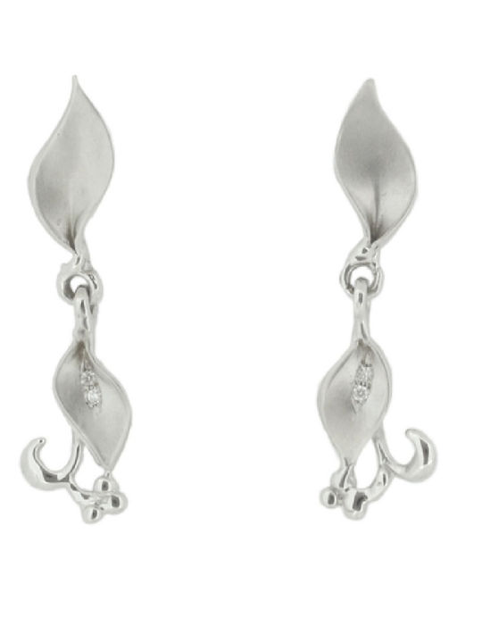 Metrongold Earrings made of White Gold with Stones Metrongold Earrings made of White Gold with Stones