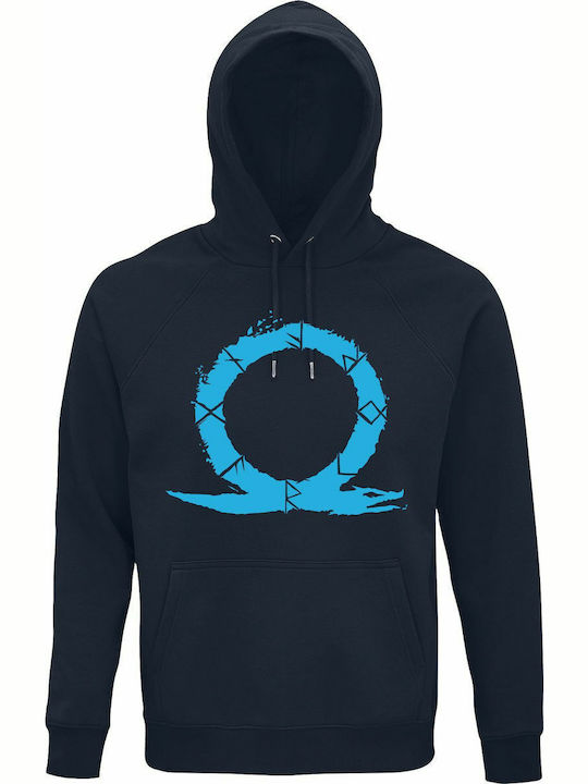 Unisex Kapuzenpulli Bio-Baumwolle "God War Ragnarok" Französisches Marineblau Unisex Kapuzenpulli Bio-Baumwolle "God War Ragnarok" Französisches Marineblau