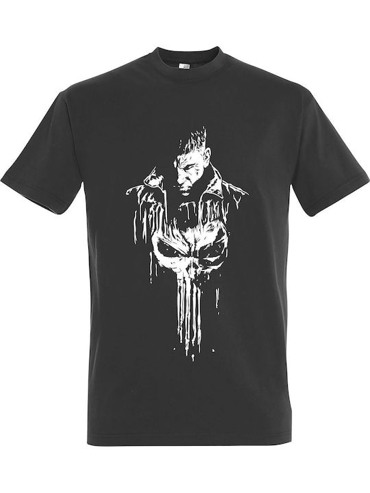 T-shirt Унисекс "Panisher Fanart" Тъмно Сив