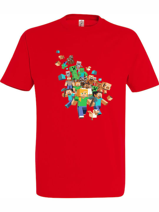 T-shirt Unisex " Minecraft Gang " Red