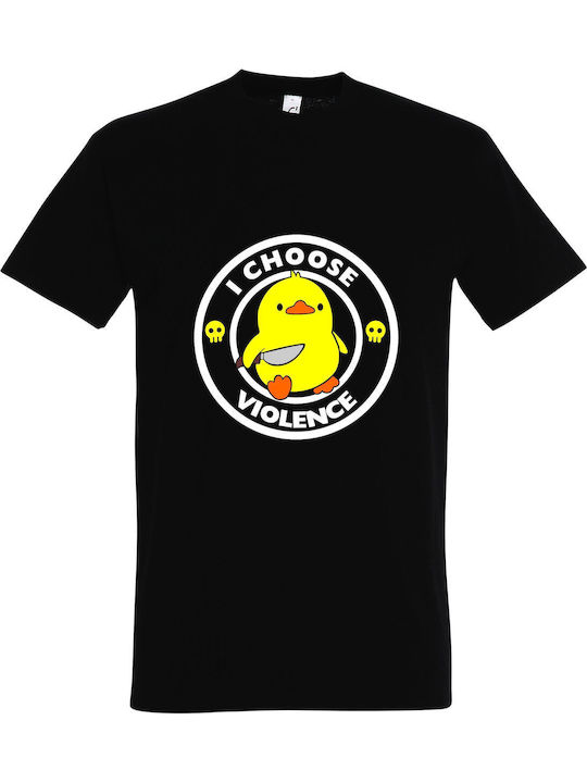 Unisex T-shirt I Choose Violence Duck Knife Black