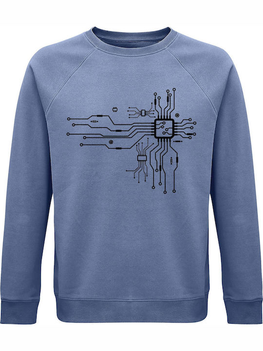 Unisex Organic Cotton Sweatshirt Cpu Heart Blue