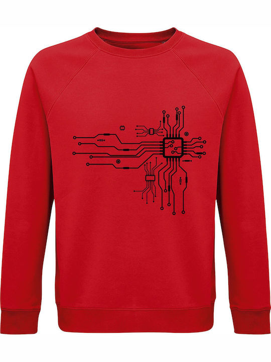 Unisex Organic Cotton Printed Blouse Cpu Heart Red